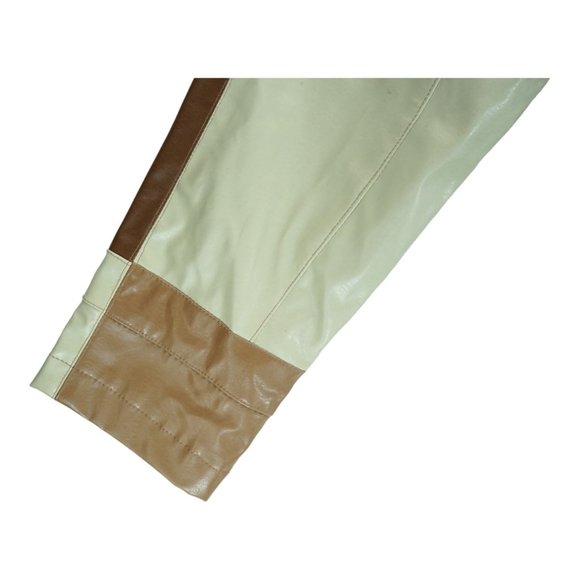 Vintage Voice Patchwork Jacket Brown-Multi RN40531 Women's Polyurethane/Nylon - Picture 6 of 7